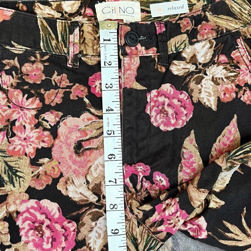 NWT Chino By Anthropologie Floral Relaxed Fit Pants 25 - Picture 3 of 11